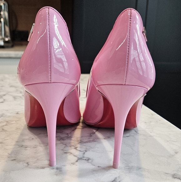 Christian Louboutin Patent Leather Sporty Kate 85mm In Pinkador - Picture 8 of 12